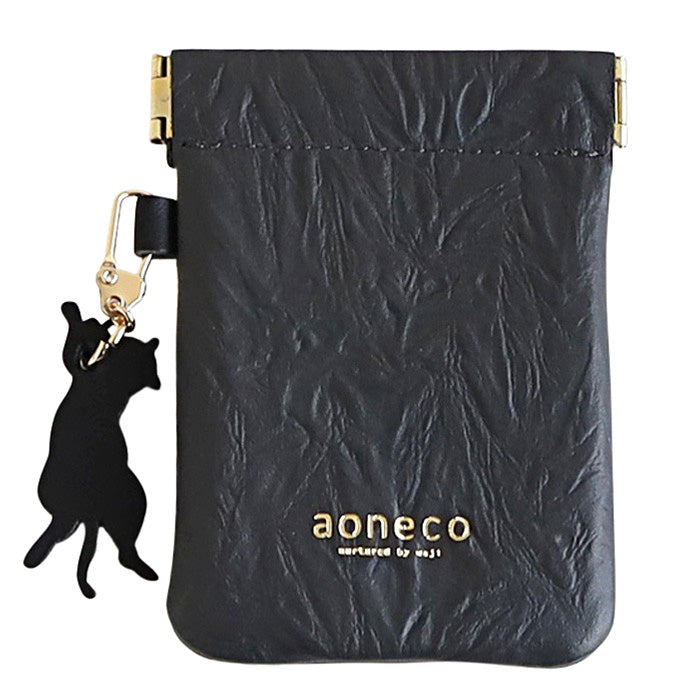 aoneco(アオネコ) 口バネポーチ [an024] 革製品を手がけるwajiさんの保護猫プロジェクト レディース メンズ 本革 小銭入れ ネコ 可愛い