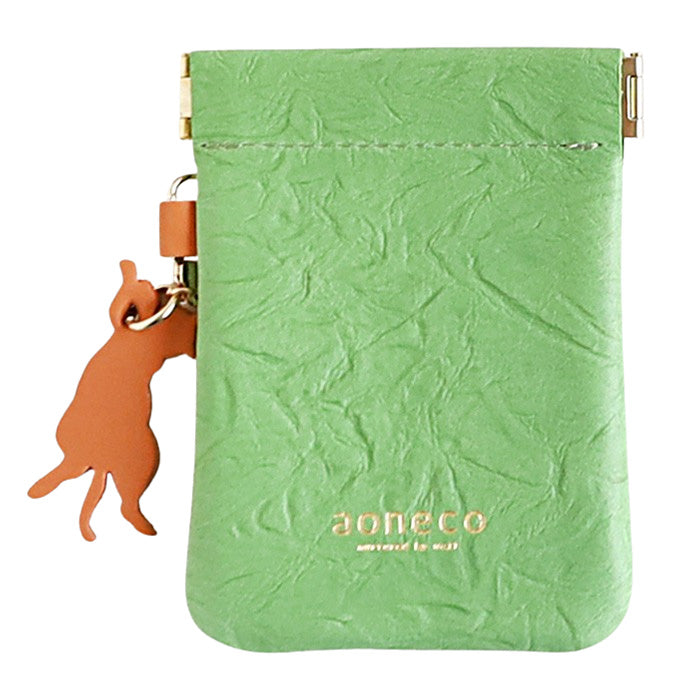 aoneco(アオネコ) 口バネポーチ [an024] 革製品を手がけるwajiさんの保護猫プロジェクト レディース メンズ 本革 小銭入れ ネコ 可愛い