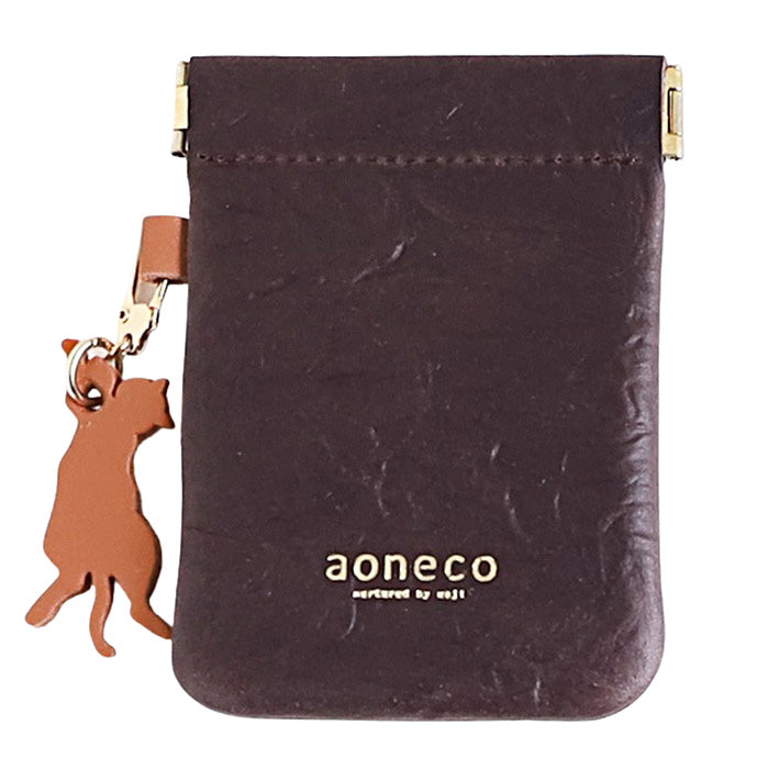 aoneco(アオネコ) 口バネポーチ [an024] 革製品を手がけるwajiさんの保護猫プロジェクト レディース メンズ 本革 小銭入れ ネコ 可愛い
