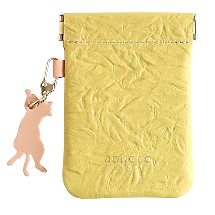 aoneco(アオネコ) 口バネポーチ [an024] 革製品を手がけるwajiさんの保護猫プロジェクト レディース メンズ 本革 小銭入れ ネコ 可愛い