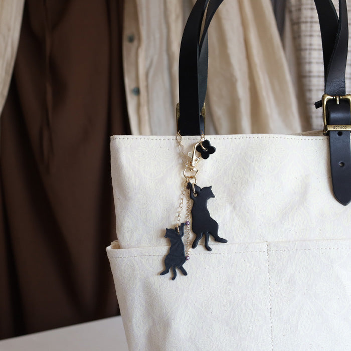 aoneco (Aoneko) ENISHI Charm [an026] Leather goods maker waji's rescue cat project bag charm key chain 