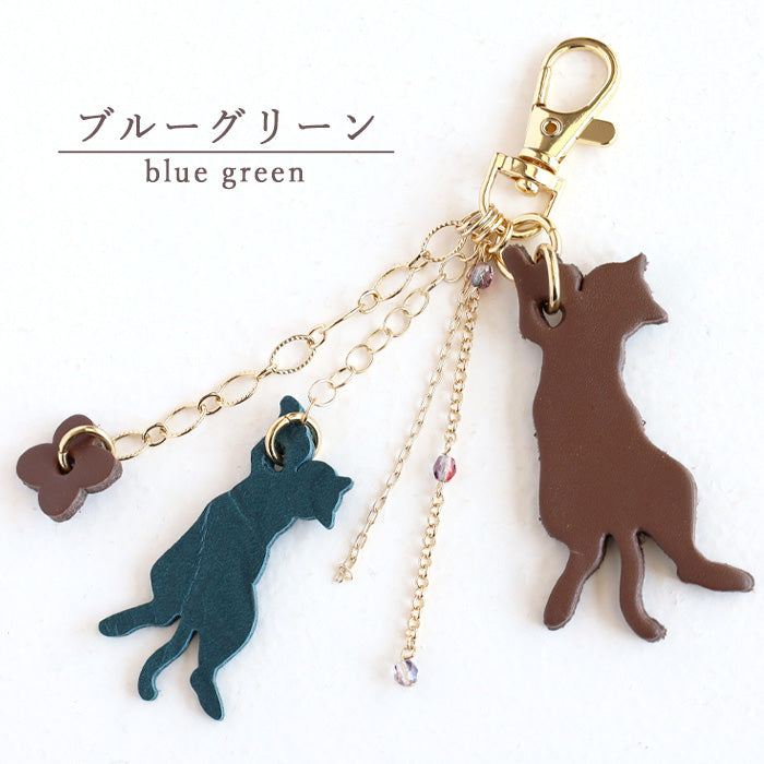aoneco (Aoneko) ENISHI Charm [an026] Leather goods maker waji's rescue cat project bag charm key chain 