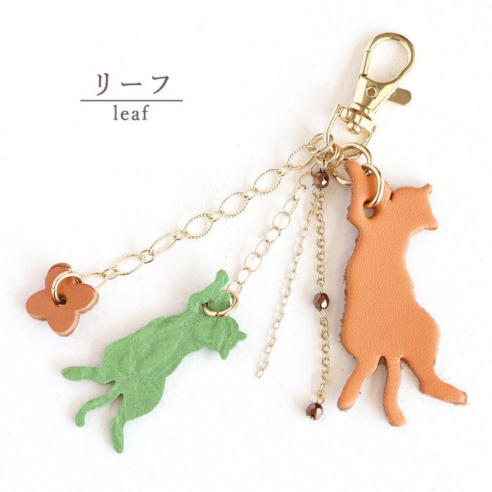aoneco (Aoneko) ENISHI Charm [an026] Leather goods maker waji's rescue cat project bag charm key chain 