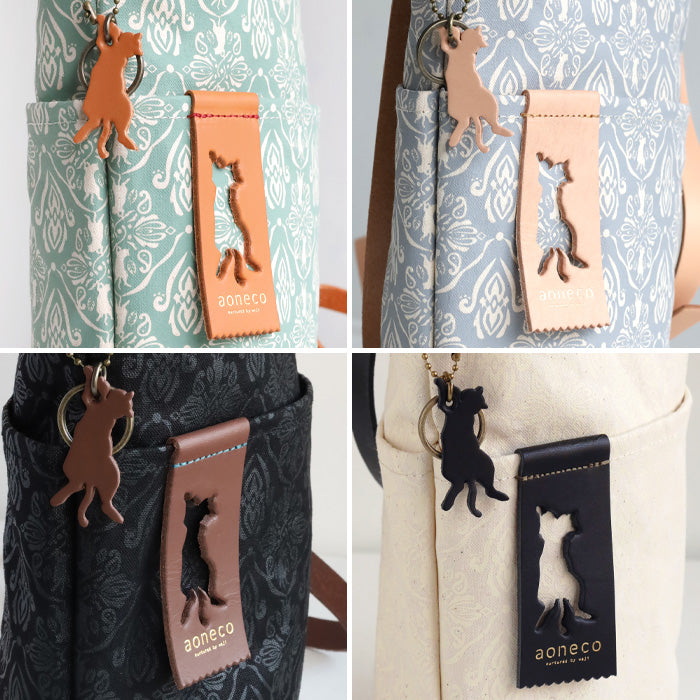 aoneco Bucket Print Shoulder Bag [an030] Leather products maker waji's rescue cat project Cat Cat Shoulder Pochette 