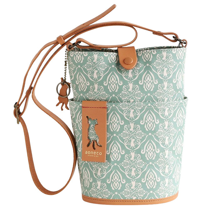 aoneco Bucket Print Shoulder Bag [an030] Leather products maker waji's rescue cat project Cat Cat Shoulder Pochette 