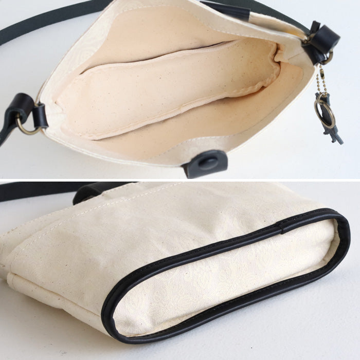 aoneco(アオネコ) ダマスク柄 バケット ミニショルダーバッグ 横型 [an031] 革製品を手がけるwajiさんの保護猫プロジェクト ネコ 猫 肩掛け ポシェット