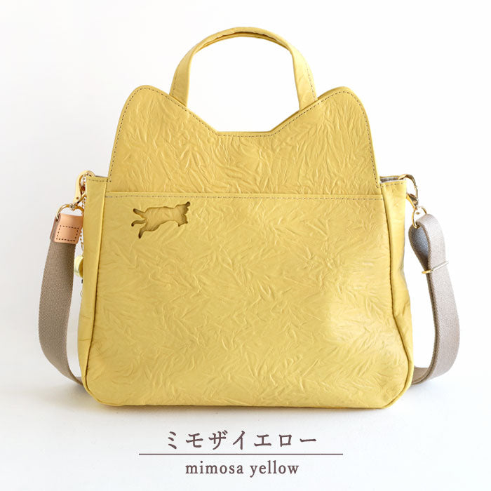 aoneco アオネコ  本革 2wayショルダーバッグ　チャコールグレー aoneco(アオネコ) 2WAY ショルダー バッグ レディース / 保護猫 支援