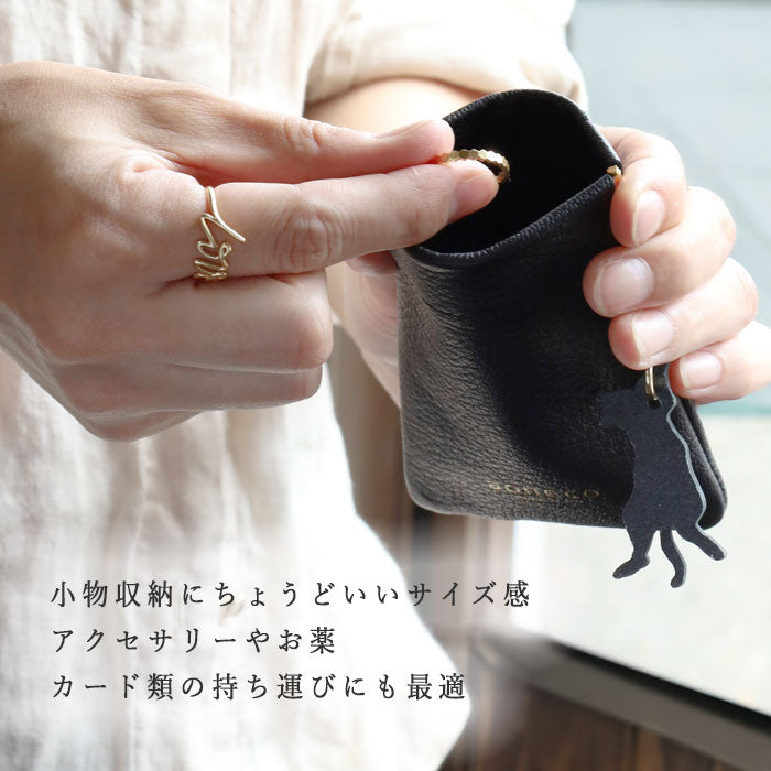 aoneco Genuine Leather Spring-Lip Pouch [an045] Supports Rescue Cats Donates Leather Accessories Brand, Women's & Men's Leather Accessory Case 