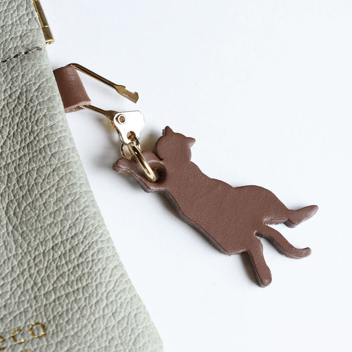 aoneco Genuine Leather Spring-Lip Pouch [an045] Supports Rescue Cats Donates Leather Accessories Brand, Women's & Men's Leather Accessory Case 