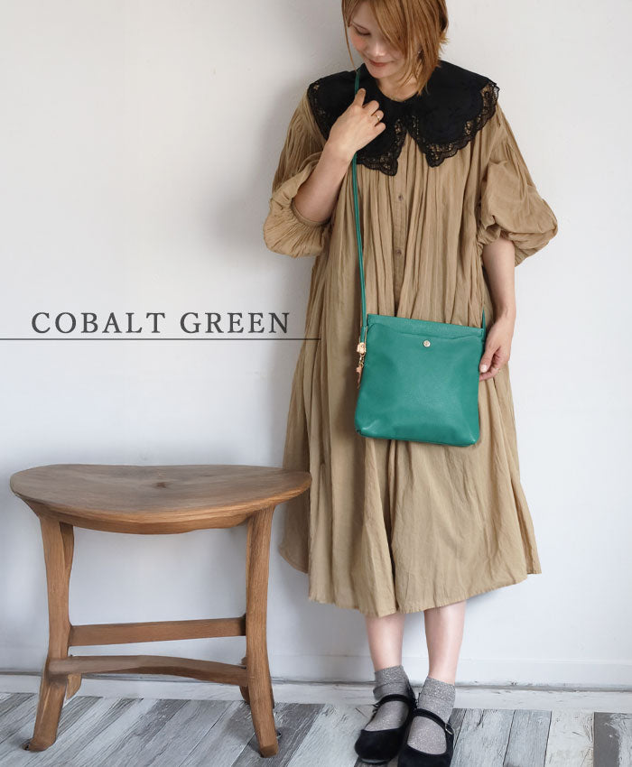 aoneco(アオネコ) 口バネ 本革 ショルダーバッグ レディース メンズ [an047] 革製品を手がけるwajiさんの保護猫プロジェクト ネコ 猫 肩掛け ポシェット