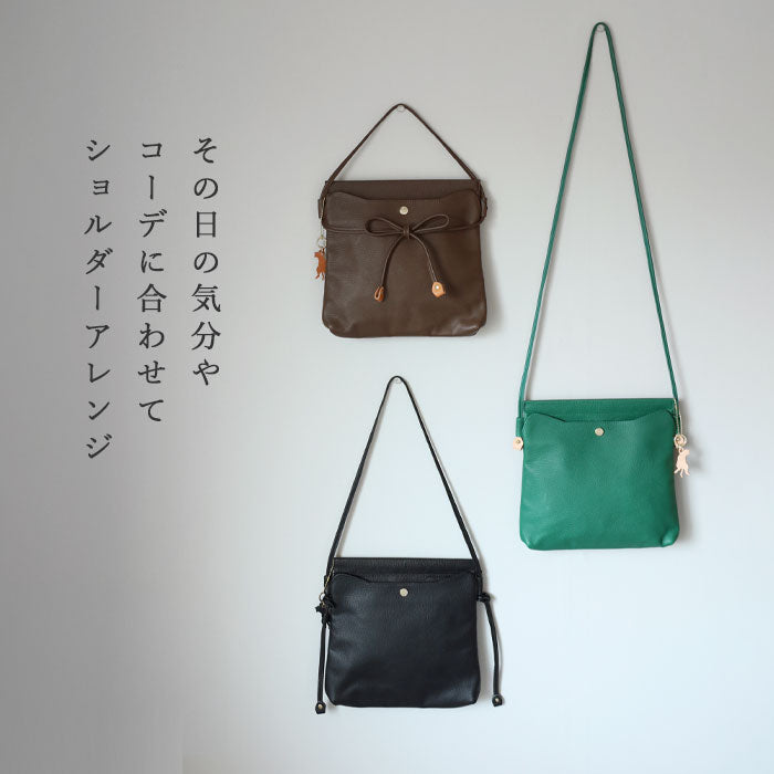 aoneco(アオネコ) 口バネ 本革 ショルダーバッグ レディース メンズ [an047] 革製品を手がけるwajiさんの保護猫プロジェクト ネコ 猫 肩掛け ポシェット