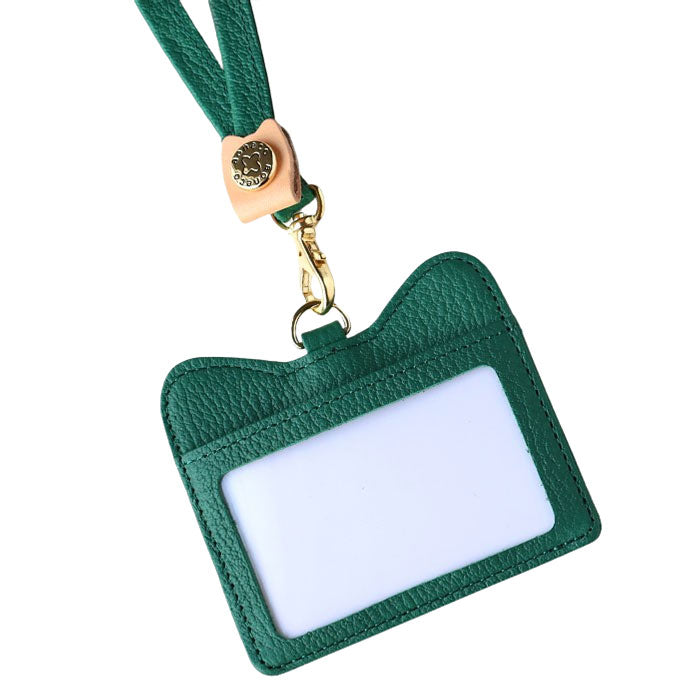 aoneco (Aoneko) Genuine Leather ID Card Case [an052]  Supports rescued cats through donations. Leather accessories brand for women and men. Leather neck strap, name tag.