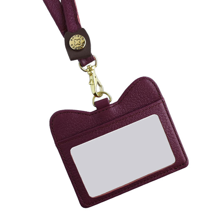 aoneco (Aoneko) Genuine Leather ID Card Case [an052]  Supports rescued cats through donations. Leather accessories brand for women and men. Leather neck strap, name tag.