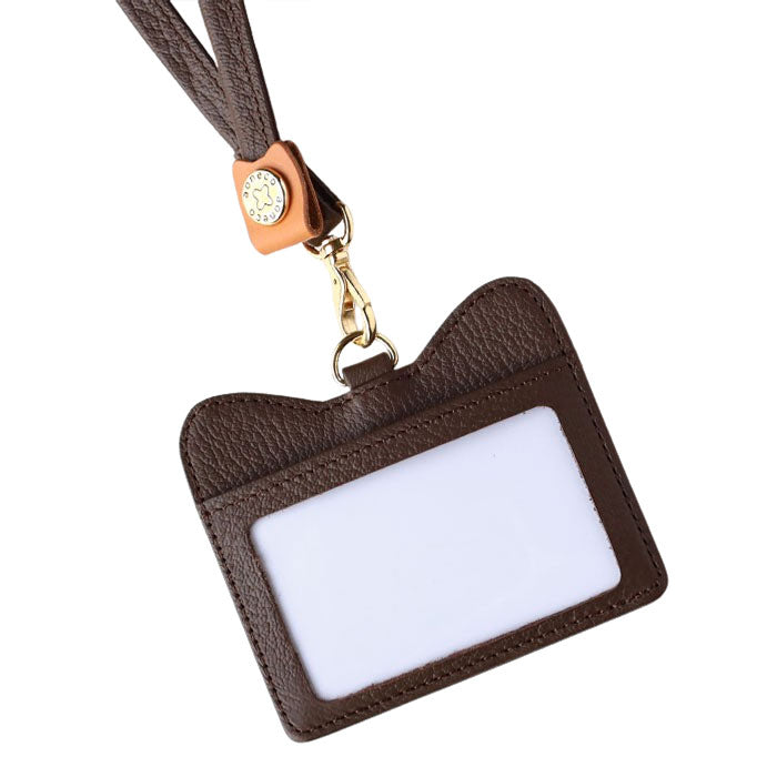 aoneco(アオネコ) 本革 IDカードケース [an052]  保護猫 支援 寄付 革小物 ブランド レディース メンズ レザー ネックストラップ 名札