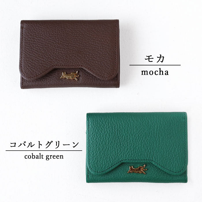 aoneco(アオネコ)  本革 かぶせ名刺入れ レディース メンズ [an053] 保護猫 支援 寄付 革小物 ブランド レディース メンズ レザー 牛革 名刺ケース カードケース