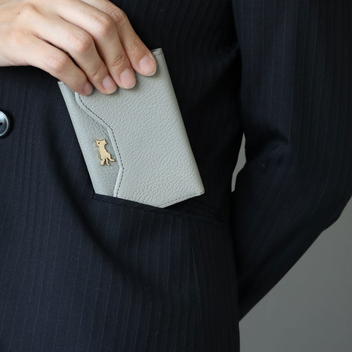 aoneco(アオネコ)  本革 かぶせ名刺入れ レディース メンズ [an053] 保護猫 支援 寄付 革小物 ブランド レディース メンズ レザー 牛革 名刺ケース カードケース