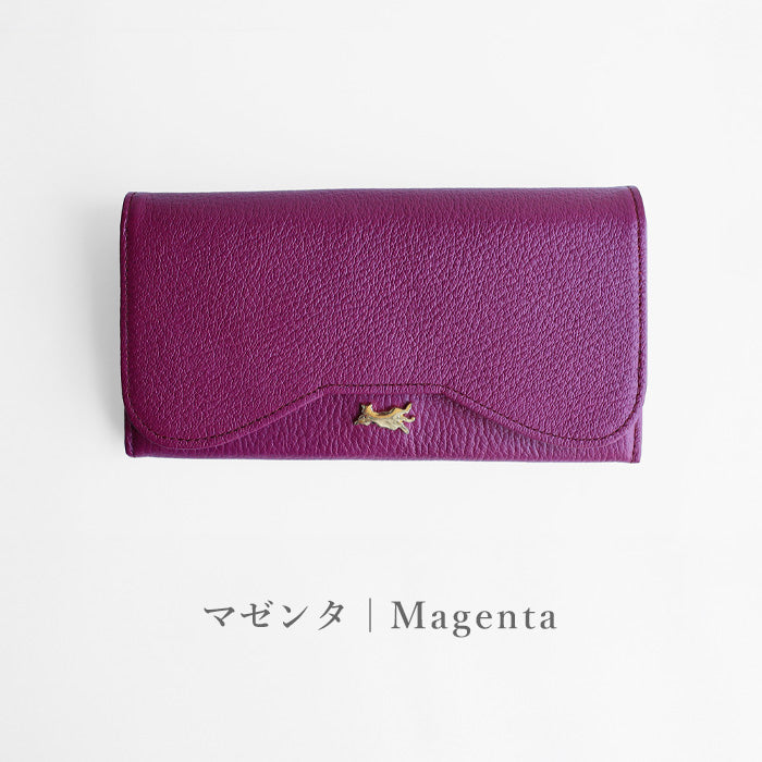 aoneco (Aoneko) Genuine Leather Clasp Long Wallet for Women and Men [an054]  Supporting Shelter Cats, Donation, Leather Wallet, Brand, Long Wallet, Cowhide, Leather