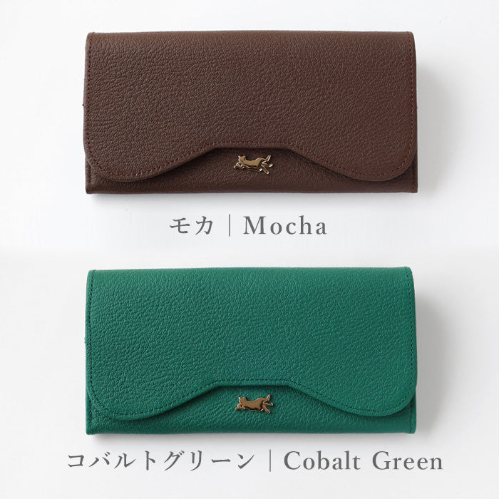 aoneco(アオネコ) 本革 かぶせロングウォレット レディース メンズ