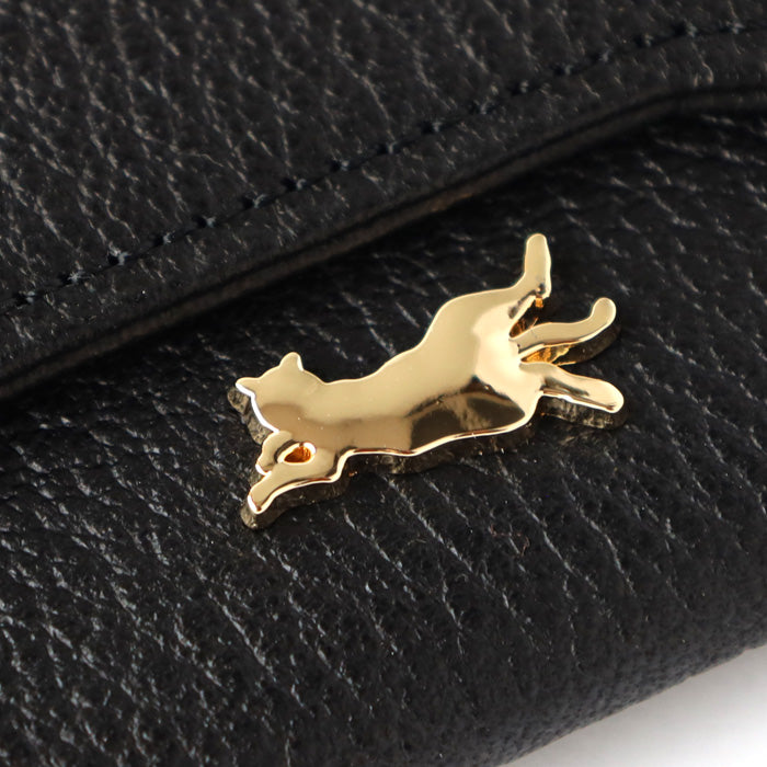 aoneco(アオネコ)  本革 かぶせロングウォレット レディース メンズ [an054] 保護猫 支援 寄付 革財布 ブランド 長財布 牛革 レザー