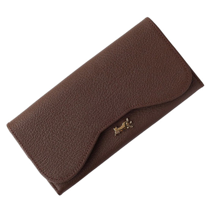 aoneco(アオネコ)  本革 かぶせロングウォレット レディース メンズ [an054] 保護猫 支援 寄付 革財布 ブランド 長財布 牛革 レザー