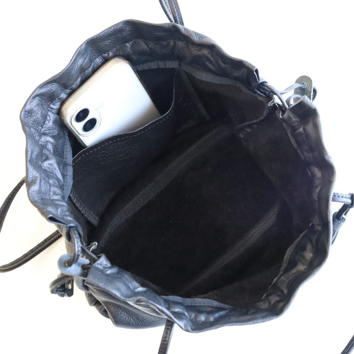 aoneco Leather Drawstring Tote Bag [an056] Stray Cat Support Donation Bag Brand Women's