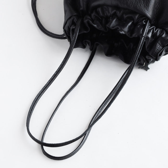 aoneco Leather Drawstring Tote Bag [an056] Stray Cat Support Donation Bag Brand Women's