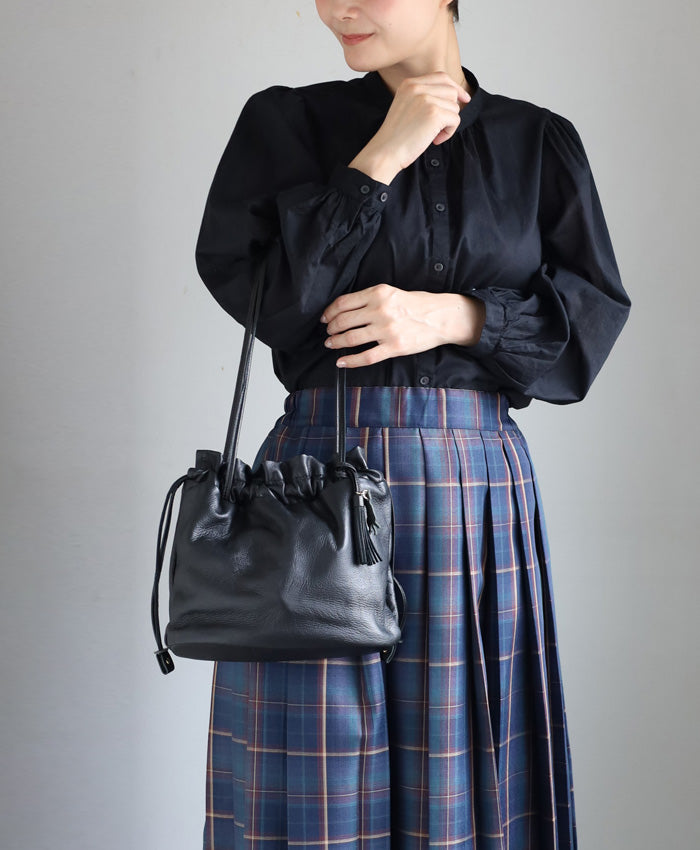 aoneco Leather Drawstring Tote Bag [an056] Stray Cat Support Donation Bag Brand Women's