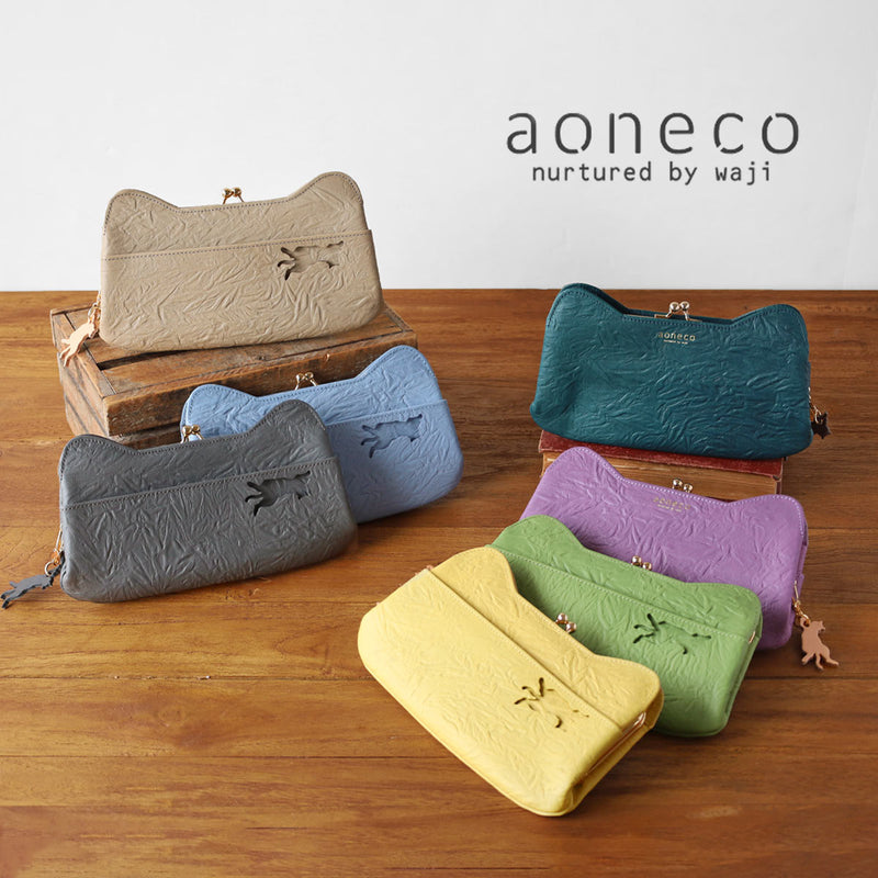 【7色】aoneco(アオネコ) NEW がま口 ロングウォレット [an061] 保護猫 支援 寄付 ブランド レディース 長財布