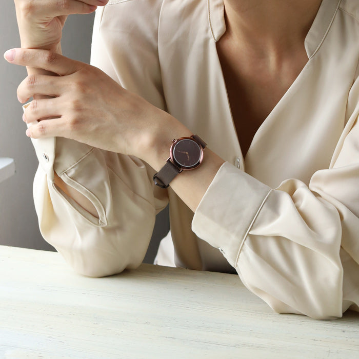 DEDEGUMO(デデグモ) 手作り 腕時計 アニバーサリーウォッチ S ブラウン メンズ レディース [AN31-BR] 京都 ハンドメイド ウォッチ ブランド