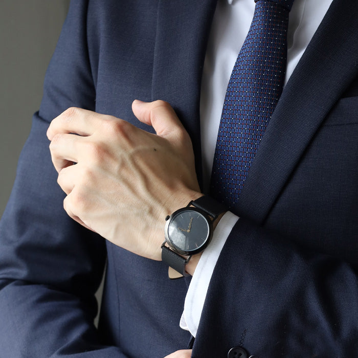 DEDEGUMO(デデグモ) 手作り 腕時計 アニバーサリーウォッチ M ブラック メンズ レディース [AN36-BK] 京都 ハンドメイド ウォッチ ブランド