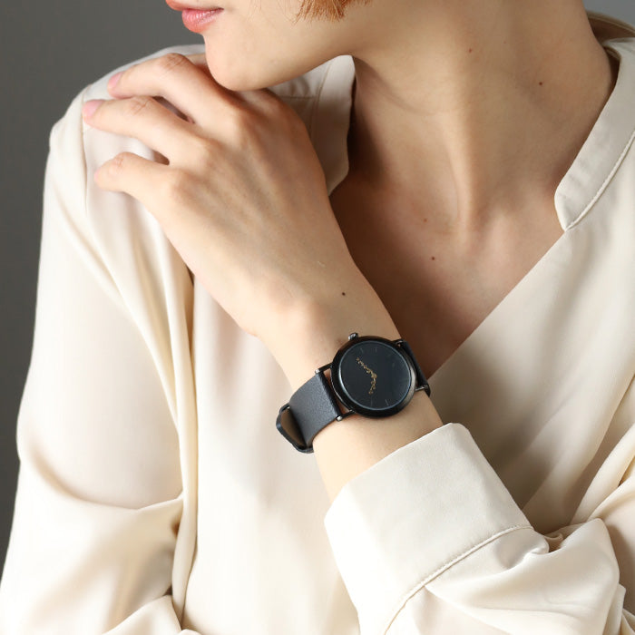 DEDEGUMO(デデグモ) 手作り 腕時計 アニバーサリーウォッチ M ブラック メンズ レディース [AN36-BK] 京都 ハンドメイド ウォッチ ブランド