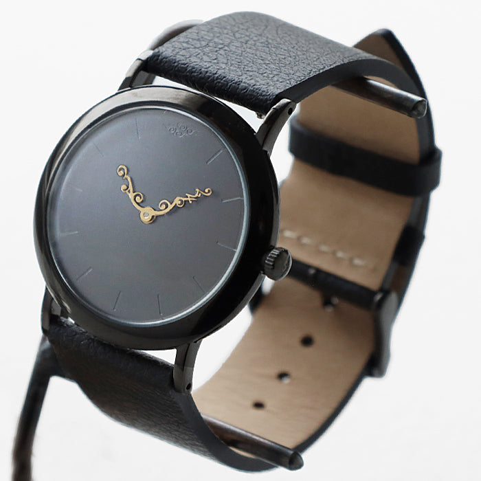 DEDEGUMO(デデグモ) 手作り 腕時計 アニバーサリーウォッチ M ブラック メンズ レディース [AN36-BK] 京都 ハンドメイド ウォッチ ブランド