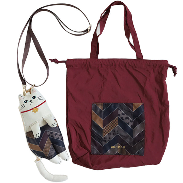 aoneco(アオネコ) necoteko (ネコテコ) トート S [an501] 保護猫 支援 寄付 バッグ ブランド レディース エコバッグ チャーム