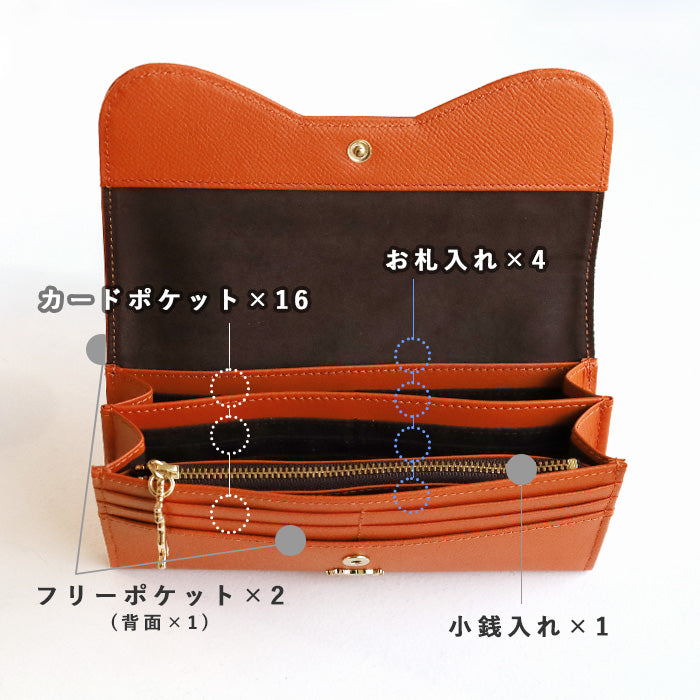 aoneco luxe(アオネコ ラグゼ ) かぶせ ロング ウォレット レディース