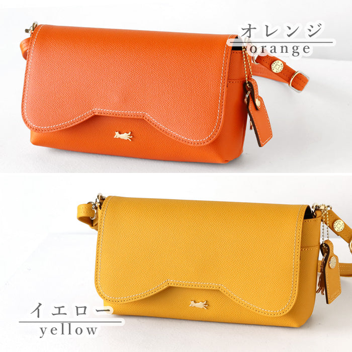 [5 colors] aoneco Luxe (Aoneko Luxe) Pochette Shoulder Women's [anp002] Rescue Cat Support Donation Handmade Genuine Leather Brand Leather Products by Waji's Rescue Cat Project 