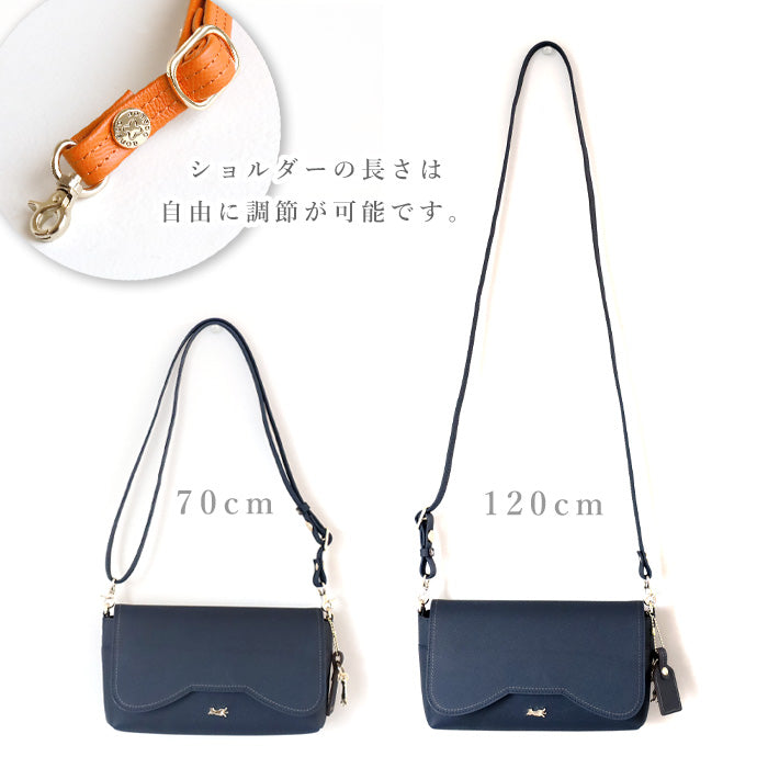 [5 colors] aoneco Luxe (Aoneko Luxe) Pochette Shoulder Women's [anp002] Rescue Cat Support Donation Handmade Genuine Leather Brand Leather Products by Waji's Rescue Cat Project 