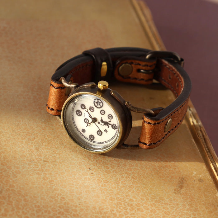 ARKRAFT（アークラフト）手作り腕時計“Pivo small” ホワイトシェル文字盤 プレミアムストラップ [AR-C-013-WH]