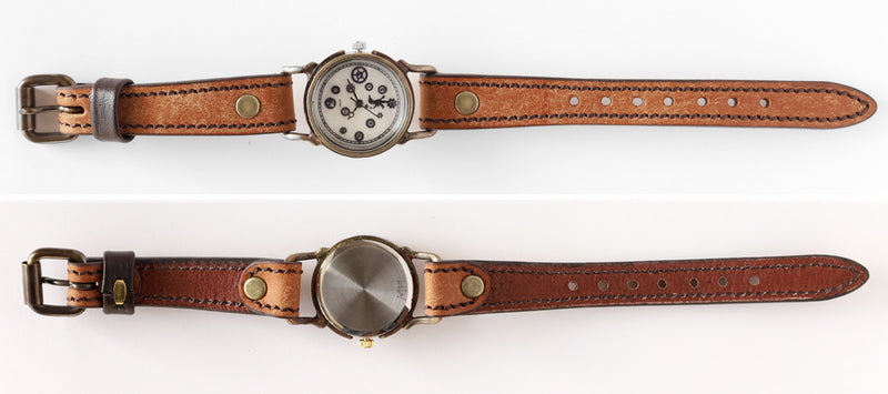 ARKRAFT（アークラフト）手作り腕時計“Pivo small” ホワイトシェル文字盤 プレミアムストラップ [AR-C-013-WH]