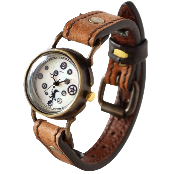 ARKRAFT 手工手錶“Pivo small”白色貝殼錶盤高級錶帶 [AR-C-013-WH] 