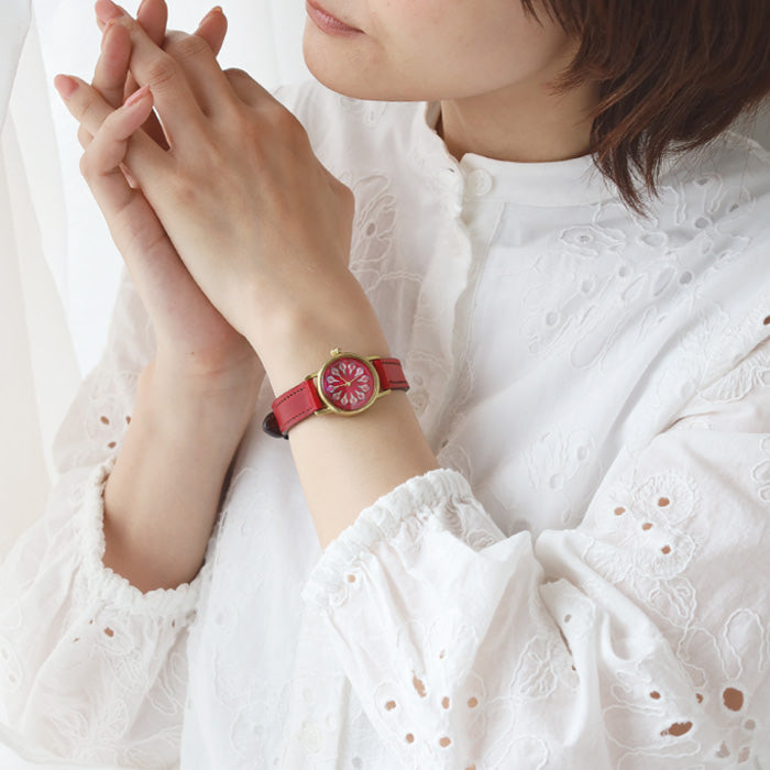 ARKRAFT Watchmaker Hidekazu Araki Handmade Watch “Janis Small” Sunset Fireworks Shell Dial Ladies Women [AR-C-030-RD] 