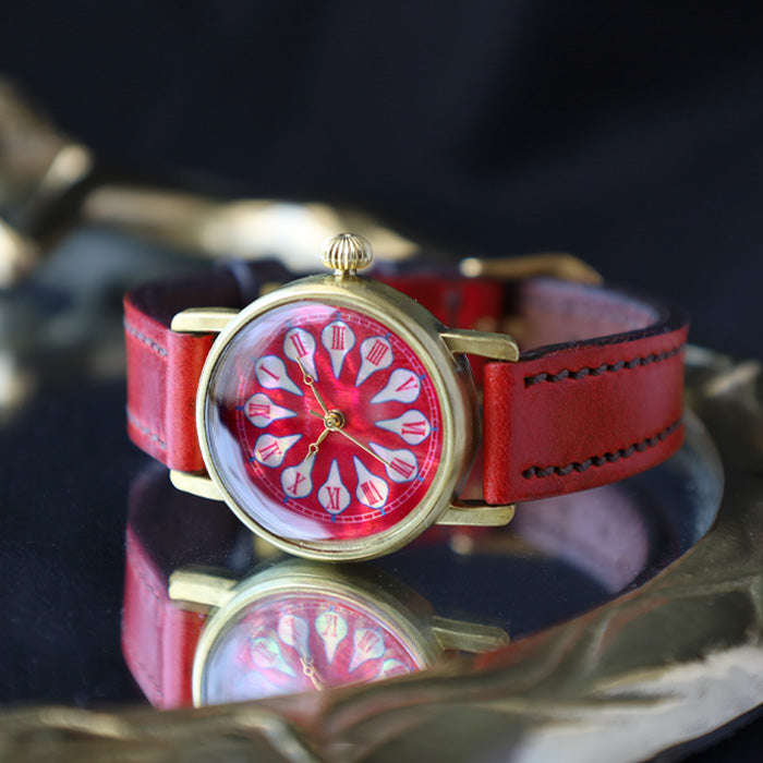 ARKRAFT Watchmaker Hidekazu Araki Handmade Watch “Janis Small” Sunset Fireworks Shell Dial Ladies Women [AR-C-030-RD] 