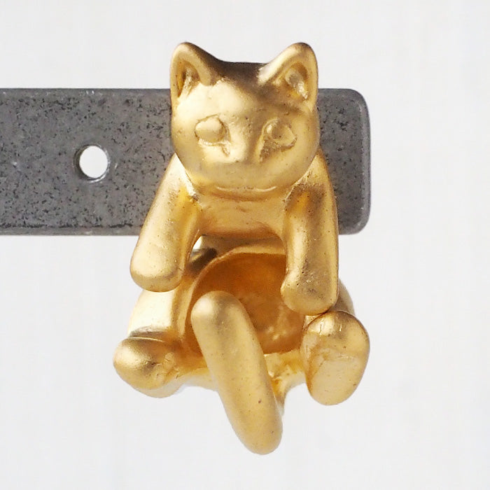naturama Cat Earrings “Latu” Brass Matte Gold One Ear [AY13-G]