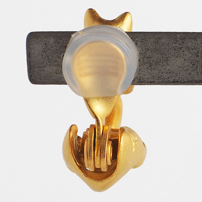 naturama 貓耳環“Latu”黃銅金單耳 [AY15-G] 