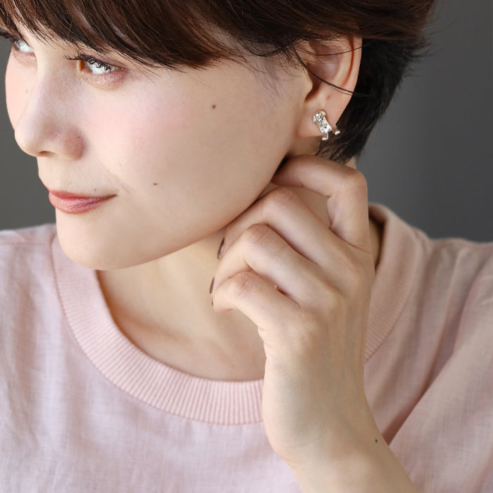 naturama(ナチュラマ) もこもこ トイプードル ピアス シルバー925 片耳 [AY93SV] AramaRoots(アラマルーツ) 加藤心姿