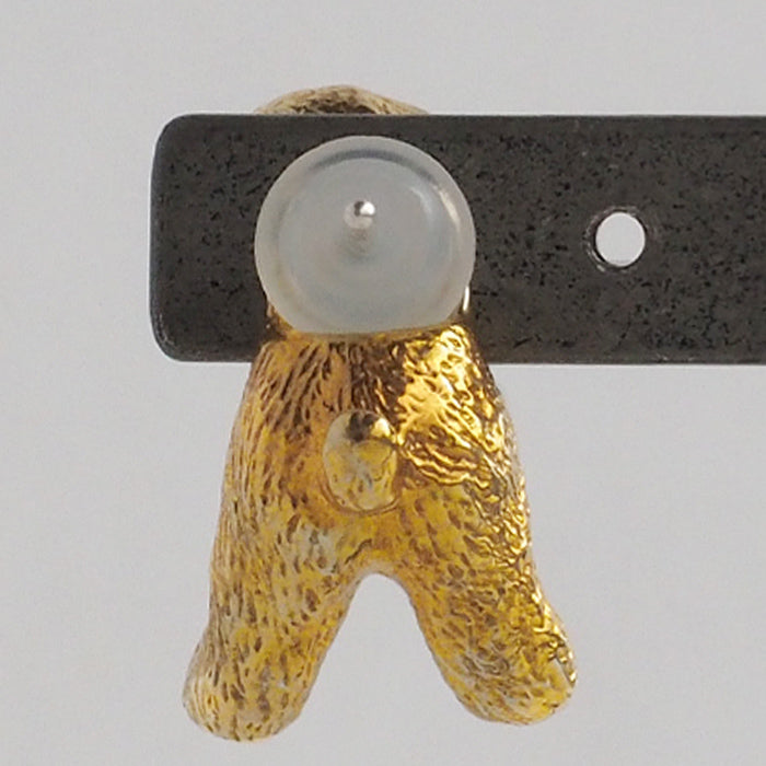 naturama(ナチュラマ) もこもこ トイプードル ピアス ブラウン 24金メッキ シルバー925 片耳 [AY93SV-BR] AramaRoots(アラマルーツ) 加藤心姿