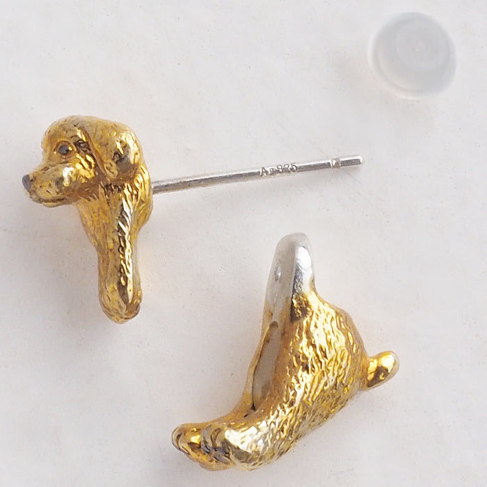 naturama(ナチュラマ) もこもこ トイプードル ピアス ブラウン 24金メッキ シルバー925 片耳 [AY93SV-BR] AramaRoots(アラマルーツ) 加藤心姿