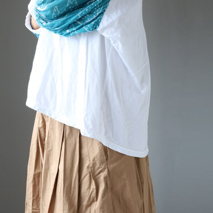 [2 colors] Gauze clothing workshop garage Double gauze Whale shark puff blouse for women [BL-44] Tatsuya Nakanishi and Yoko Nakanishi Gauze clothing Handmade Brand