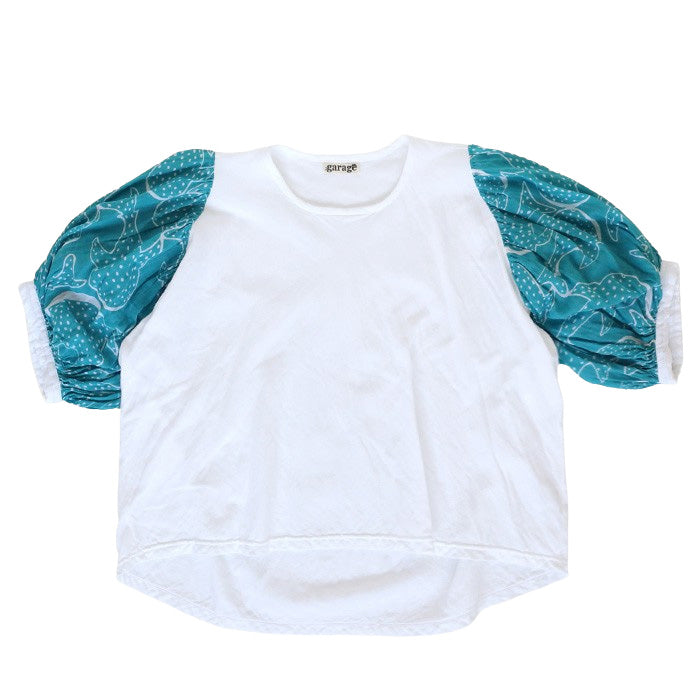 【2色】ガーゼ服工房 garage（ガラージ）ダブルガーゼ ジンベイザメ パフブラウス レディース [BL-44]  中西達也・中西陽子 ガーゼ服 ハンドメイド ブランド