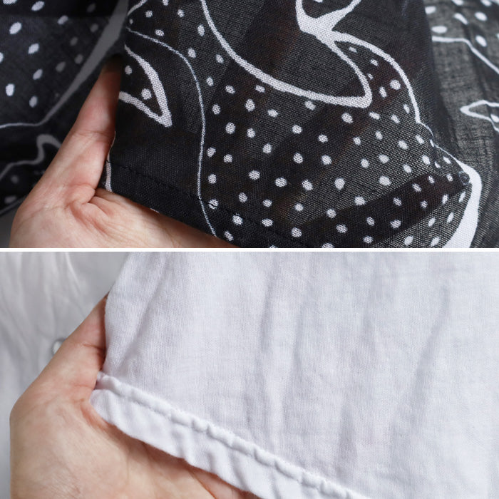 [2 colors] Gauze clothing workshop garage Double gauze Whale shark sailor blouse for women [BL-45] Tatsuya Nakanishi and Yoko Nakanishi Gauze clothing Handmade Brand