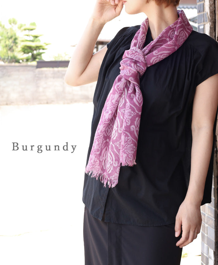 aoneco(アオネコ) シルク混 ダマスク柄 ストール [ca025] レディース 革製品を手がけるwajiさんの保護猫プロジェクト ネコ 猫 絹屋 きぬや スカーフ 薄手
